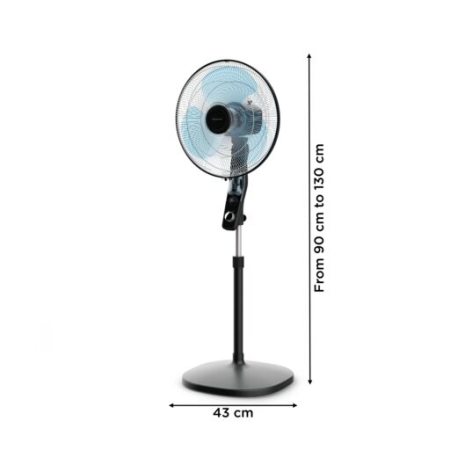 Ventilator cu picior Essential+ VU4420F2, putere 60 W, protecție impotriva țanțarilor, 3 trepte de viteza, consum redus de energie, design compact, negru [4]