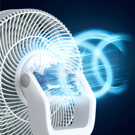 Ventilator cu picior Rowenta Turbo Silence Compact 3D Nomad QV5050F0, 20 W, 3 moduri automate, 20 trepte de viteza, telecomanda inclusa, inaltime ajustabila, motor Effitech, timer, cronometru, alb [3]