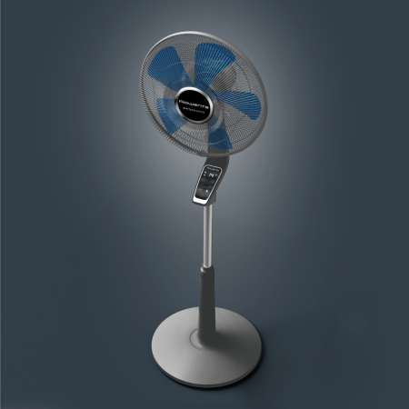 Ventilator cu picior Rowenta Turbo Silence Extreme VU5677F0, 34 W, 10 trepte de viteza, oscilatie multidirectionala automata, oprire automata, motor Effitech, telecomanda, timer, cronometru, inaltime  [7]