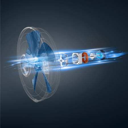 Ventilator cu picior Rowenta Turbo Silence Extreme VU5677F0, 34 W, 10 trepte de viteza, oscilatie multidirectionala automata, oprire automata, motor Effitech, telecomanda, timer, cronometru, inaltime  [10]