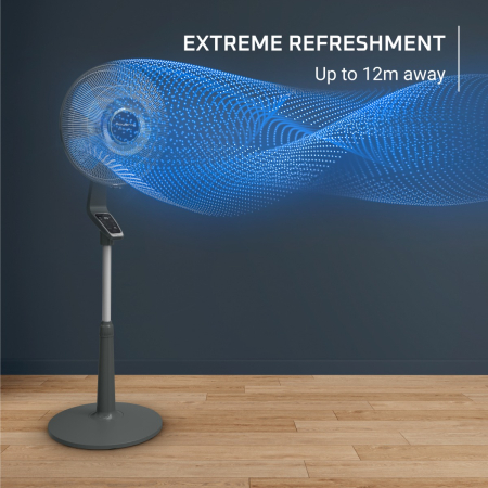 Ventilator cu picior Rowenta Turbo Silence Extreme VU5677F0, 34 W, 10 trepte de viteza, oscilatie multidirectionala automata, oprire automata, motor Effitech, telecomanda, timer, cronometru, inaltime  [5]