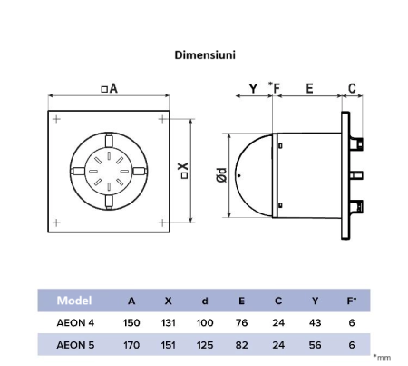 Ventilator de baie VentEurope EON100BDTB, diametru 100 mm, debit 115 m³/h, 19W, IP45, motor Turbo cu rulmenti, supapa antiretur silentioasa, Alb [4]