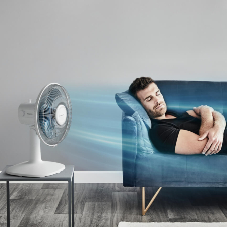 Ventilator de birou Rowenta Essential+ VU2330F2, 3 trepte de viteza, putere 35 W, design compact, nivel scazut de zgomot, alb [4]