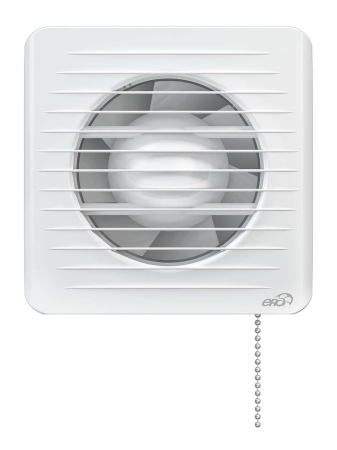 Ventilator de perete VentEurope CLASSIC125BDPS, patrat, cu clapeta antiretur, snur pornire/oprire, indicator luminos, diametru 125 mm, debit 183 mc/h, 16W, IP24, Alb [1]