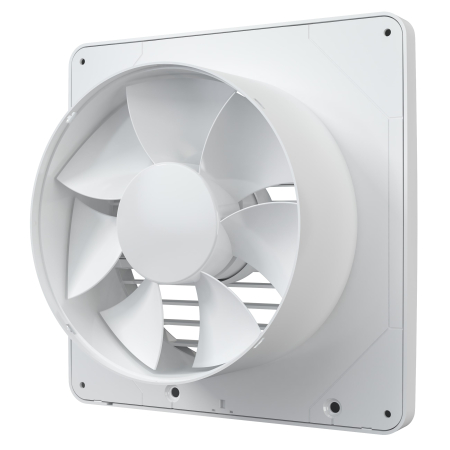 Ventilator de perete VentEurope CLASSIC150BD, patrat, clapeta antiretur, diametru 150 mm, debit 290 mc/h, 16W, IP24, cu indicator luminos si plasa anti-insecte, Alb [3]