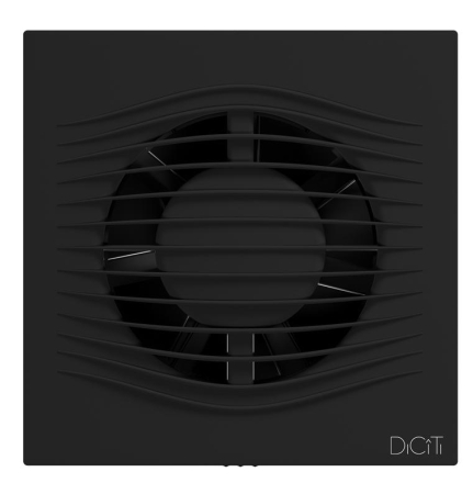 Termice, climatizare si ventilatie - Ventilator de perete VentEurope ELEGIA100BDBM, patrat, diametru 100 mm, debit 100 mc/h, 7.8W, IP45, motor cu rulmenti, silentios, Negru Mat