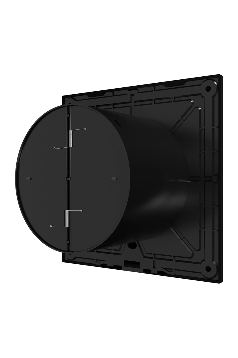 Ventilator de perete VentEurope ELEGIA100BDBM, patrat, diametru 100 mm, debit 100 mc/h, 7.8W, IP45, motor cu rulmenti, silentios, Negru Mat [3]