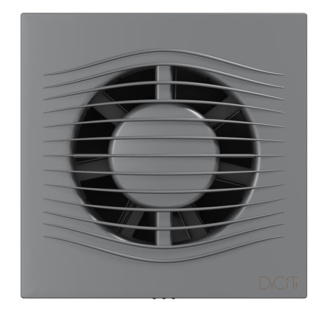 Termice, climatizare si ventilatie - Ventilator de perete VentEurope ELEGIA100BDGM, patrat, diametru 100 mm, debit 100 mc/h, 7.8W, IP45, motor cu rulmenti, silentios, Gri Metal