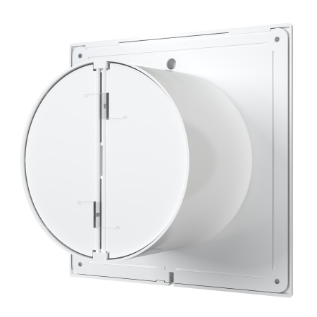 Ventilator de perete cu clapeta antiretur VentEurope REFINED150BD, patrat, diametru 150 mm, debit 250 mc/h, 16W, IP24, silentios, Alb [2]