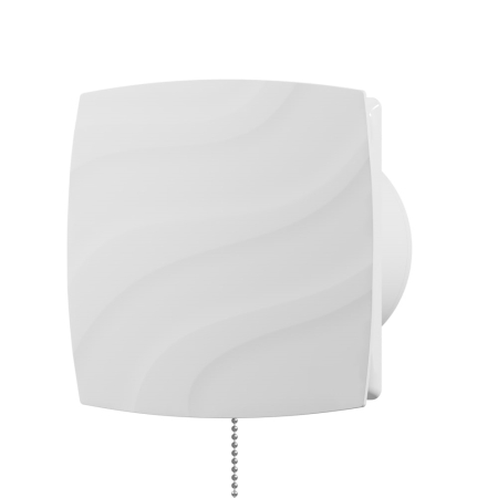 Termice, climatizare si ventilatie - Ventilator de perete VentEurope STREAM100PS, patrat, snur pornire/oprire, diametru 100 mm, debit 95 mc/h, 14W, IP24, silentios, economic, Alb