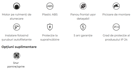 Ventilator de perete VentEurope STREAM100BC, patrat, clapeta antiretur, diametru 100 mm, debit 95 mc/h, 14W, IP24, silentios, economic, Negru [5]