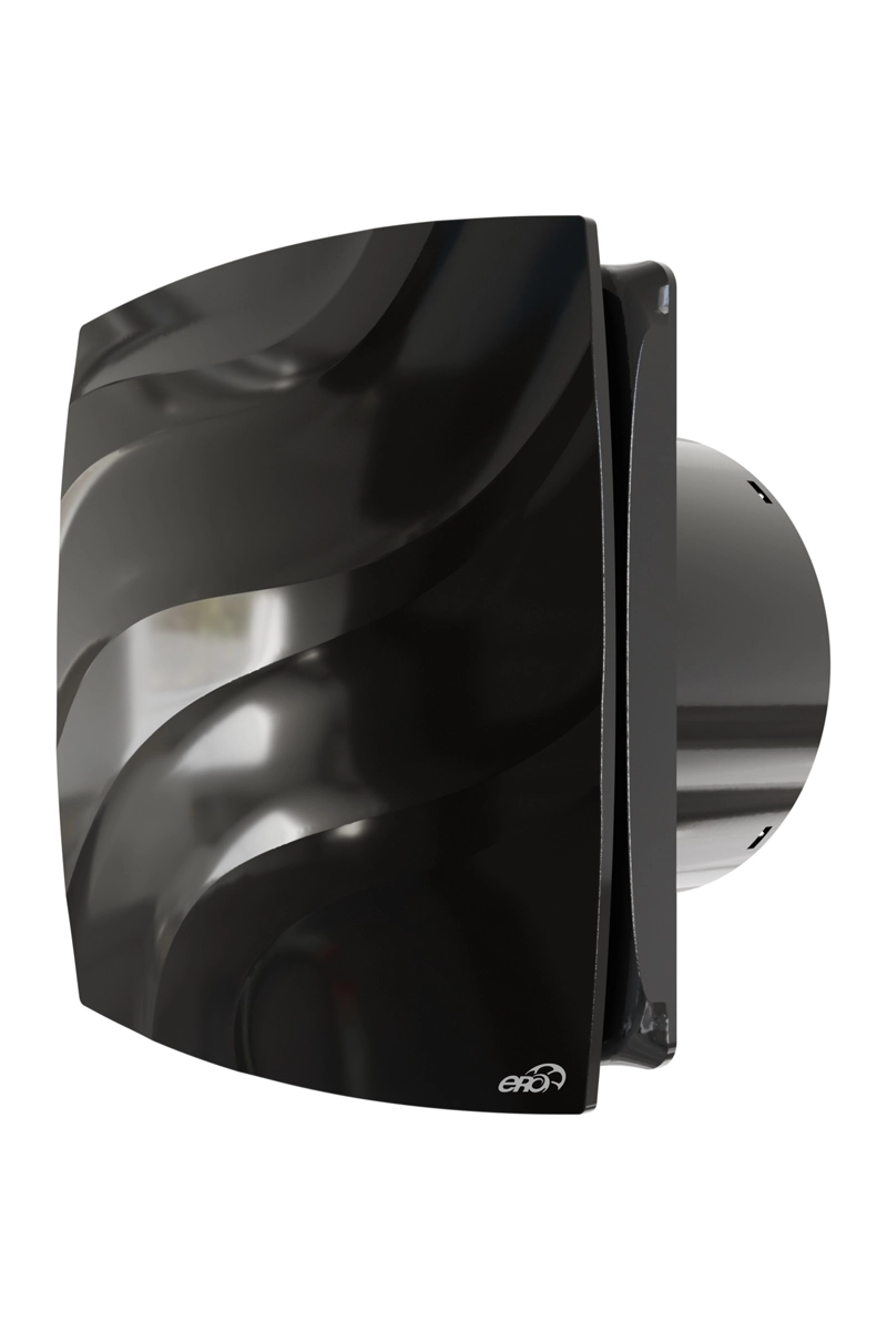 Termice, climatizare si ventilatie - Ventilator de perete VentEurope STREAM100BC, patrat, clapeta antiretur, diametru 100 mm, debit 95 mc/h, 14W, IP24, silentios, economic, Negru