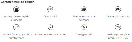 Ventilator de perete VentEurope VALUE100BD, patrat, clapeta antiretur, diametru 100 mm, debit 100 mc/h, 14W, IP24, silentios, economic, Alb [3]