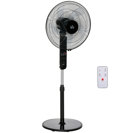 Instalatii sanitare, termice & climatizare - , Ventilator de Podea, Cu Telecomanda, Metal, Plastic,44,5 x 44,5 x 124 cm, Negru