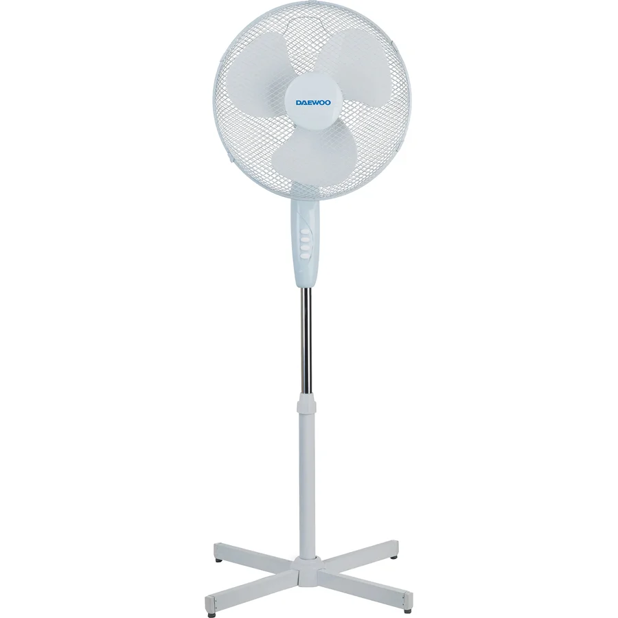 Instalatii sanitare, termice & climatizare - Ventilator de podea Daewoo DVS1699V, 50 W, 3 trepte, 40 cm, 2 m, 125 cm, 44 cm, 15 cm, 3.3 kg, inaltime reglabila, Alb