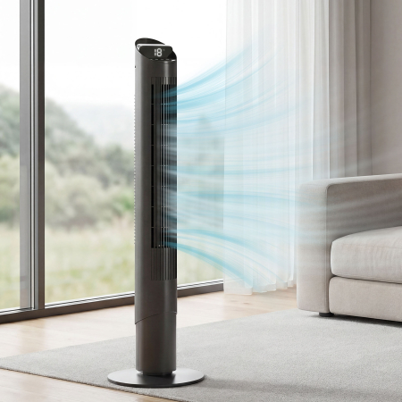  Ventilator de Tip Turn 116 cm, control prin aplicatie WiFi, pentru dormitor, culoare neagra [1]