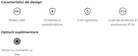 Ventilator de tubulatura cu motor cu rulmenti pe bile VentEurope WAY125BB, diametru 125 mm, debit 190 mc/h, 18W, IP24, silentios, economic, Alb [4]