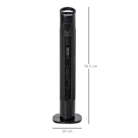 , Ventilator de Turn, 3 Functii si 3 Viteze, Plastic PP, 20 x 20 x 78,5 cmm, Negru [2]