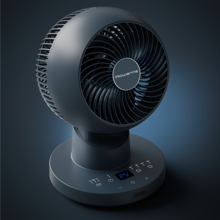 Ventilator pentru birou Rowenta Turbo Silence Compact 3D QV2540F1, 22 W, 3 moduri automate, 12 trepte de viteza, telecomanda inclusa, oscilatie multidirectionala, oprire automata, design compact, alba [6]