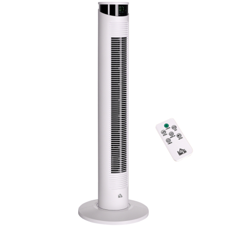 Instalatii sanitare, termice & climatizare -  Ventilator turn 45W cu 3 moduri si 3 viteze, timer de 12h, din ABS si aluminiu, Ø31.5x93 cm, alb