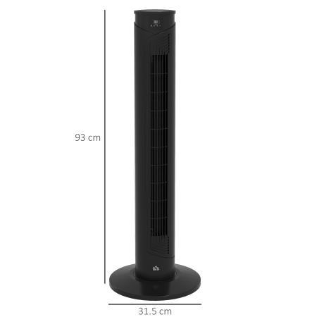  Ventilator turn 45W cu 4 moduri si 3 viteze, timer de 12h, din ABS, Ø31.5x93 cm, negru [2]