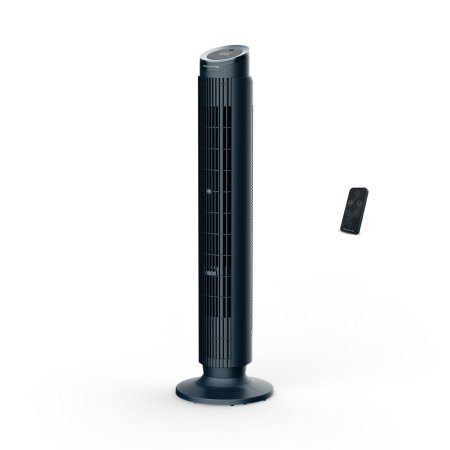 Climatizare si ventilatie - Ventilator turn Rowenta Eole Silence Force VU7050F0, 12 trepte de viteza, motor Effitech®, ecran LED, difuzor de arome incorporat, oprire automata, timer 8 ore, functie de noapte, telecomanda inclusa,