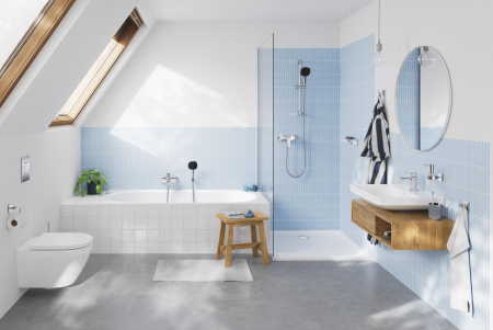WC Grohe 102485SH00, Euro Ceramic, pe perete, Rimless, fara capac, alb [11]