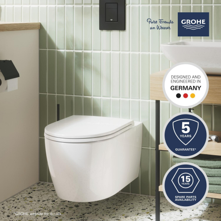 WC Grohe 103848SH00, Start, suspendat, rimless, capac softclose, alb [8]