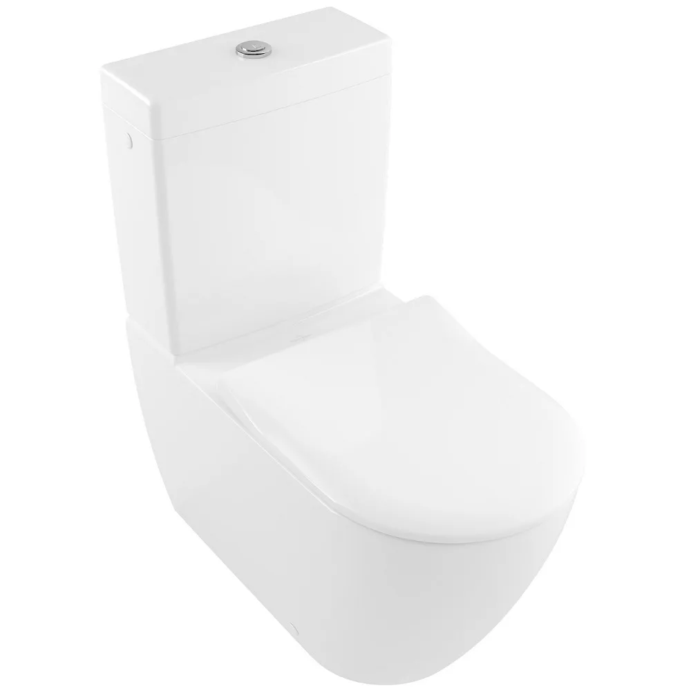 Toalete - WC Villeroy and Boch Subway 2, pe podea, Rimless, fara capac/rezervor, alb, 5617R001