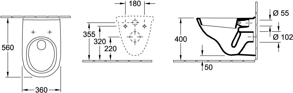 WC Villeroy & Boch O.novo, suspendat, AquaReduct, fara capac, alb, 56601001 [16]