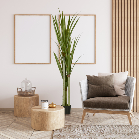  Yucca Artificiala 190cm Planta Artificiala cu 39 Frunze Decoratiune pentru Casa Living Birou Gradina Ø17x190 cm Verde [1]