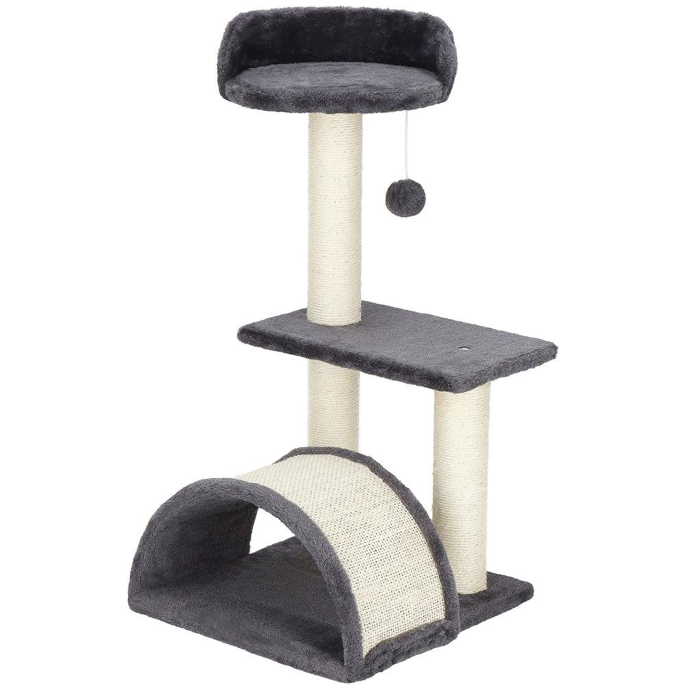 Ansamblu joaca pisici loc zgariat ascunzatoare culcus minge, 67 cm, stalpi sisal, crem Brius 