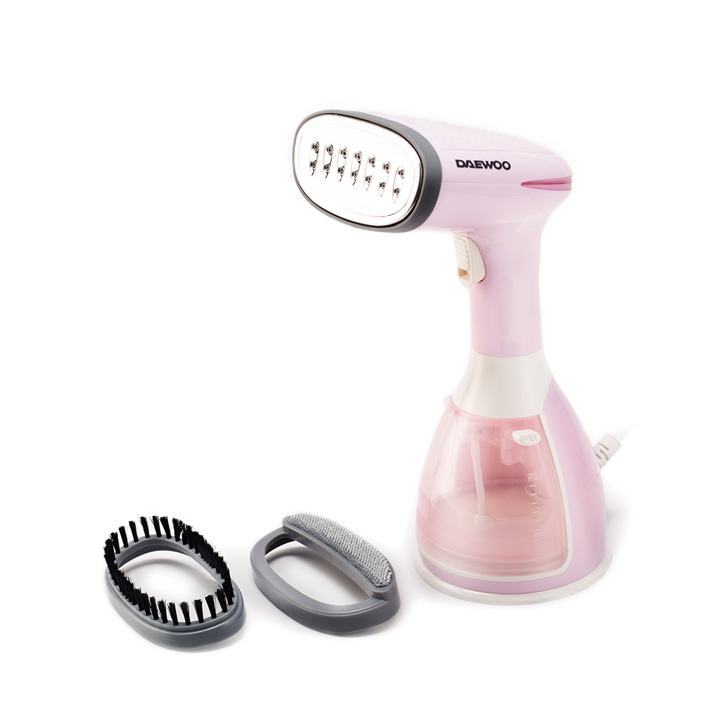 Aparat de calcat cu aburi Daewoo DGS1500PK, 1500 W, 3 nivele putere, 0.28 l, 17 cm, 12 cm, 29 cm, Roz