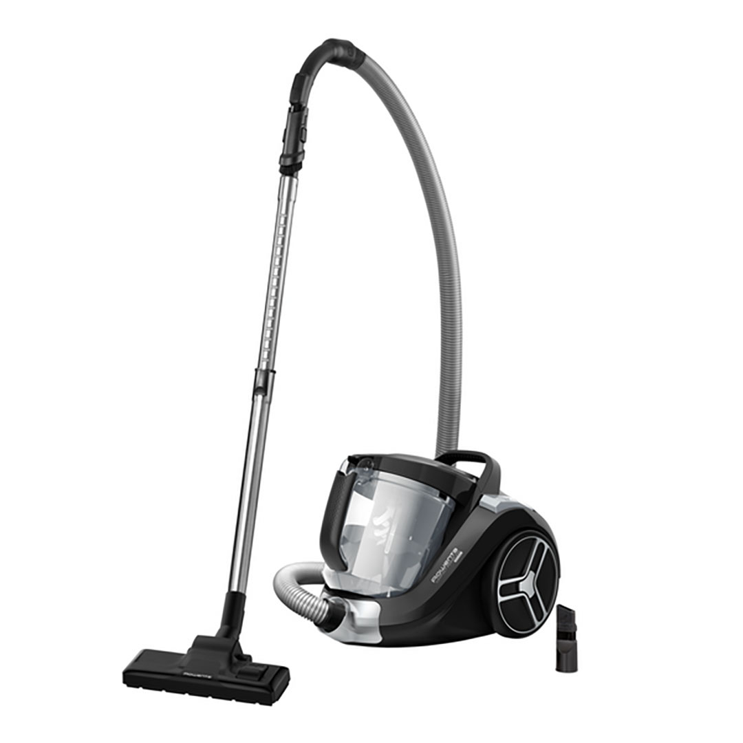 Aspirator fara sac Rowenta Compact Power XXL RO4825EA, 550W, 2.5L, raza de ac?iune 8.8m, Effitech, Clean Express, perie easybrush, negru