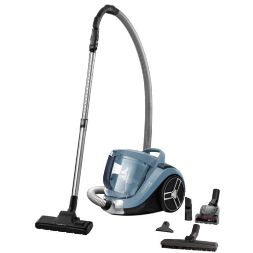 Aspirator fara sac Rowenta Compact Power XXL RO4871EA, 550W, motor EffiTech, 3 niveluri de filtrare, Animal care, perie Easy Brush, raza de actiune