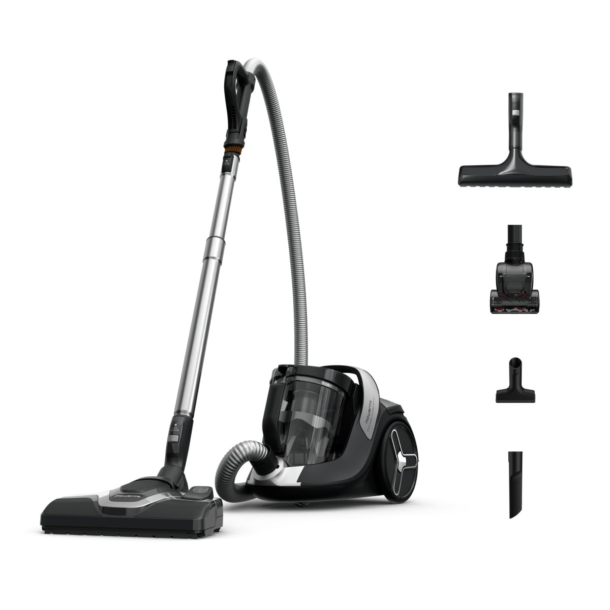 Aspirator fara sac ROWENTA Green Force Cyclonic Effitech + RO7C66EA, 500 W, recipient pentru praf 2.5 L, design eco, filtrare tip HEPA, negru  verde