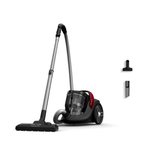 Aspirator fara sac ROWENTA Green Force Cyclonic Max RO7B13EA, 750 W, recipient de praf 2.5 L, filtrare tip HEPA, design eco, negru  rosu
