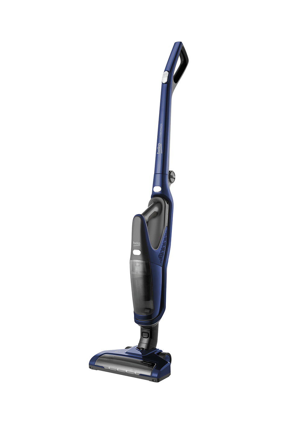 Aspirator vertical Beko VRT61821VD, 21.6 V, Li-Ion, 0.5 L, autonomie 70 min, filtru Hepa, Multifunctional, Perie pentru parul de animale, Albastru