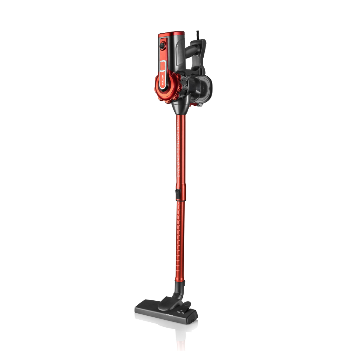 Aspirator vertical cu fir HAEGER VENUS 600, Putere 600W, recipient detasabil 600ml, Filtrare ciclonica cu aspiratie 18.5 kPa, Perii speciale pentru