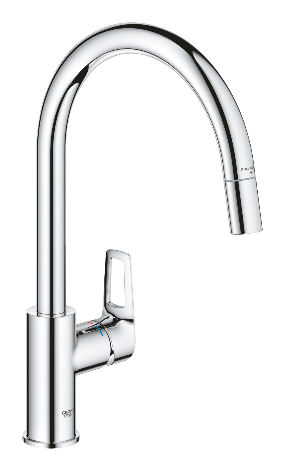 Baterie bucatarie Grohe 30556000, StartLoop, tip comanda monocomanda, marime inalta, forma pipa tip c, crom