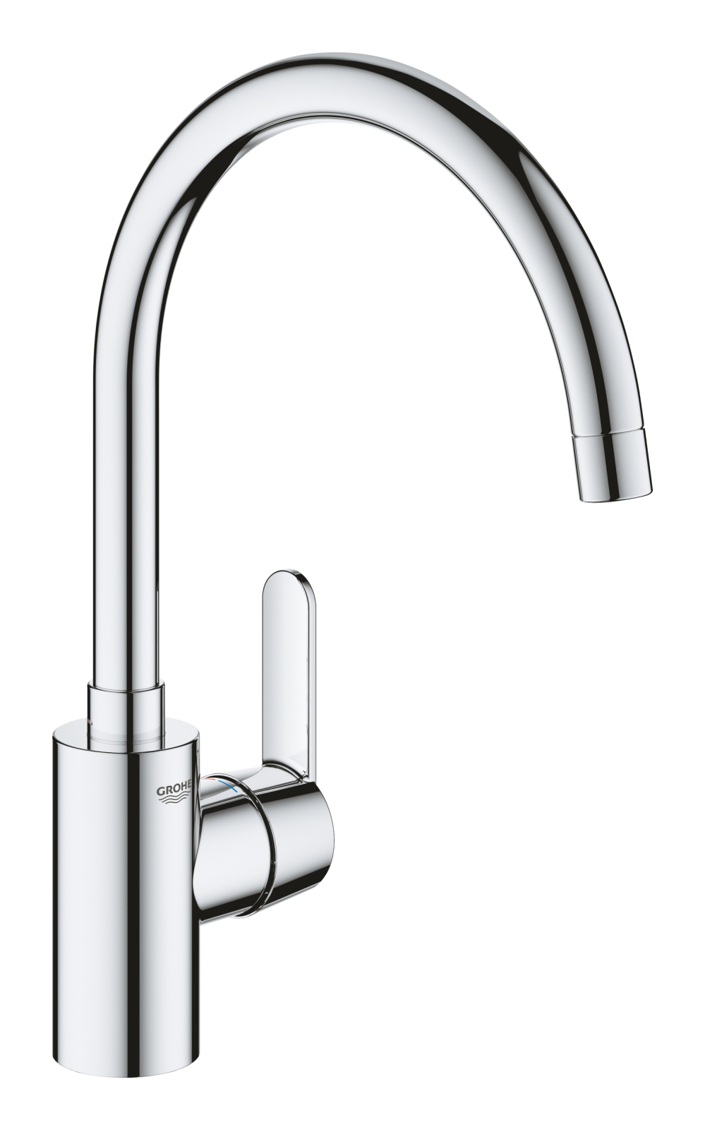 Baterie bucatarie Grohe 31494001, bucatarie Get, tip comanda monocomanda, marime inalta, forma pipa tip c, crom