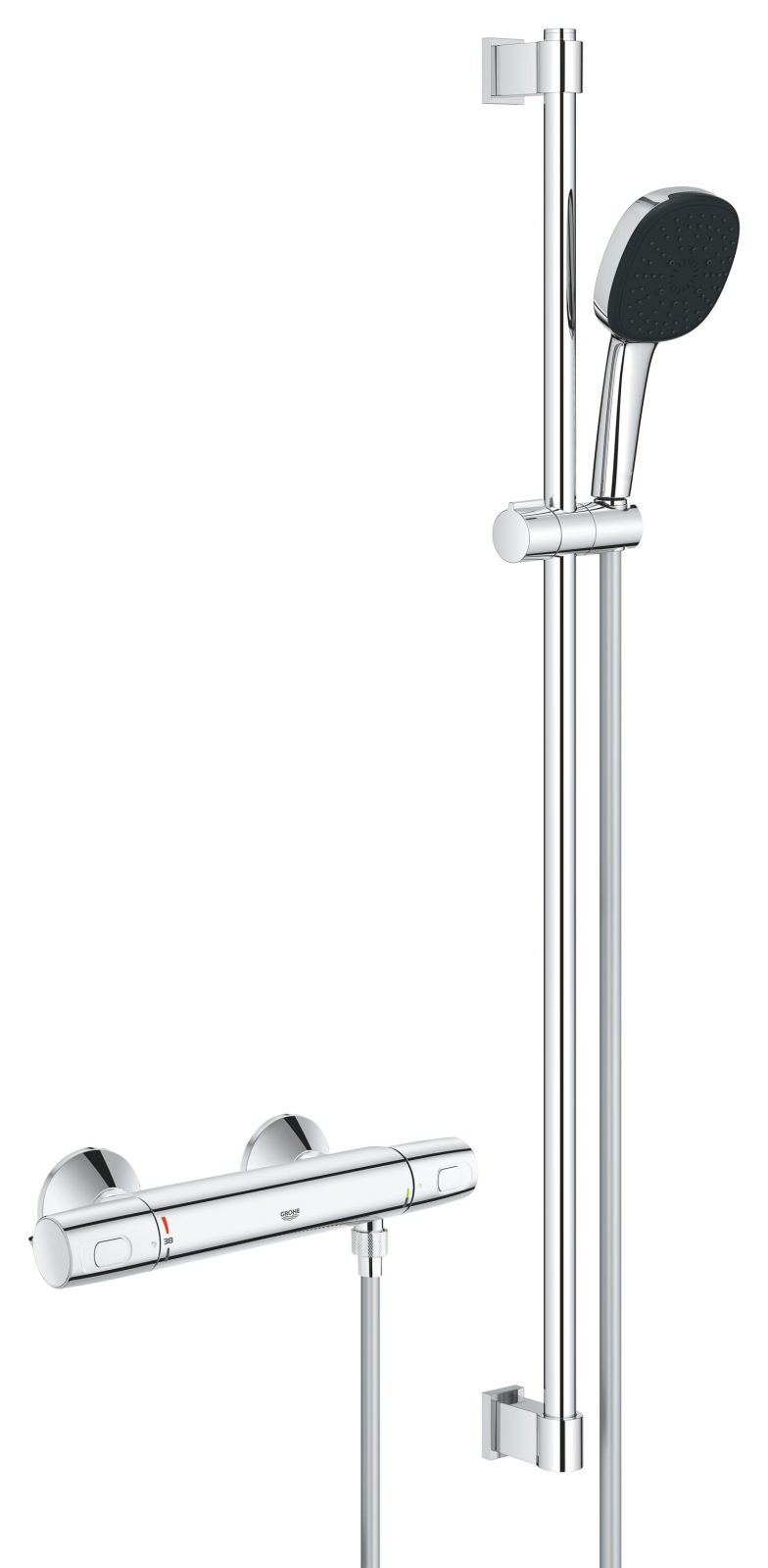 Baterie dus Grohe 34855003, Precision Trend, tip incastrare aparent, tip comanda dubla comanda, crom