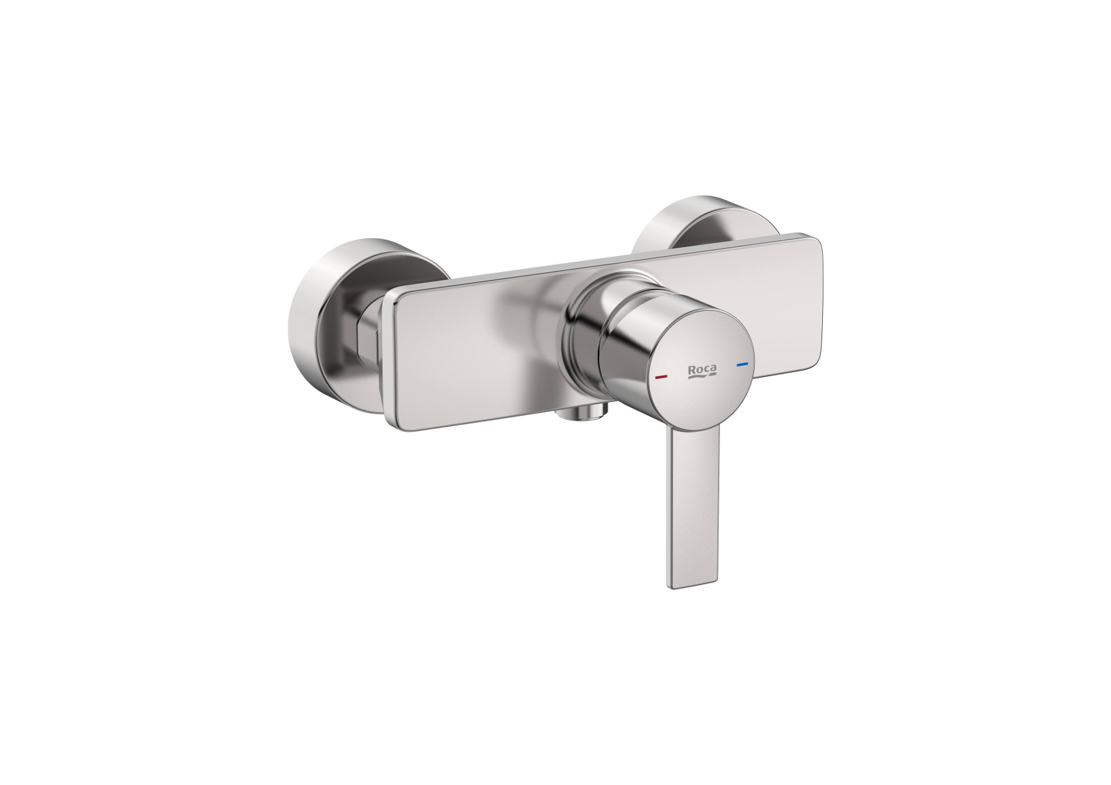 Baterie dus Roca A5A215FSM0, Targa, tip incastrare aparent, compatibil cu instalatii sanitare standard, otel satinat