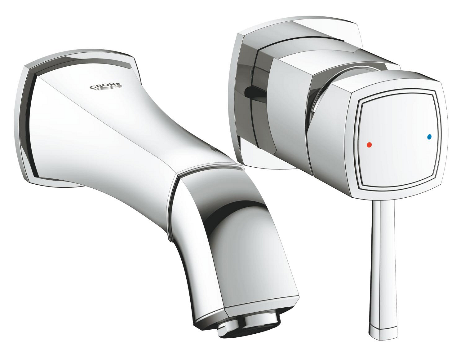 Baterie lavoar Grohe 19929000, Grandera, tip comanda monocomanda, tip instalare pe perete, marime m, crom