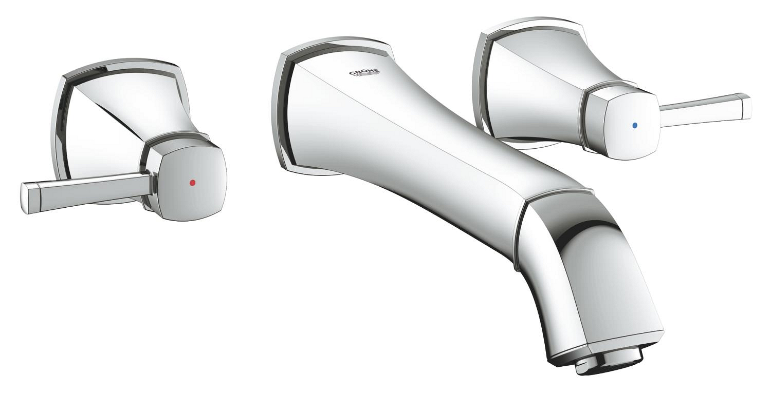 Baterie lavoar Grohe 20415000, Grandera, tip comanda dubla comanda, tip instalare pe perete, marime l, crom