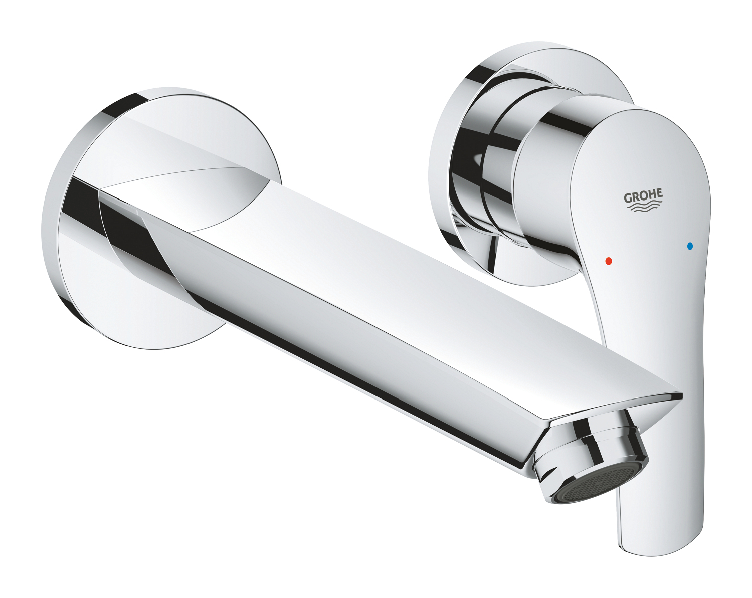 Baterie lavoar Grohe 29338003, Eurosmart, tip comanda monocomanda, tip instalare pe perete, marime l, crom