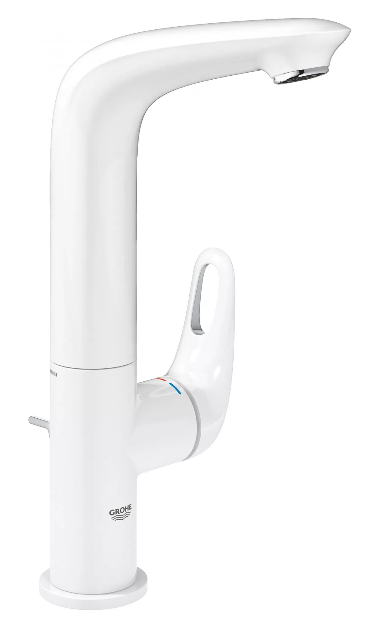 Baterie lavoar Grohe Eurostyle 23569LS3, 3 8 , monocomanda, marimea L, pivotanta, evacuare cu tija, alb