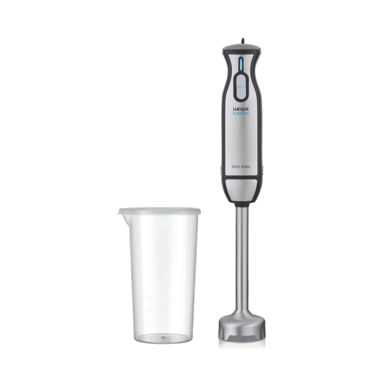 Blender de mana HAEGER EXTREME CUP 1000, Putere 1000 W, Lame din titan 5,4 cm, Pahar gradat inclus