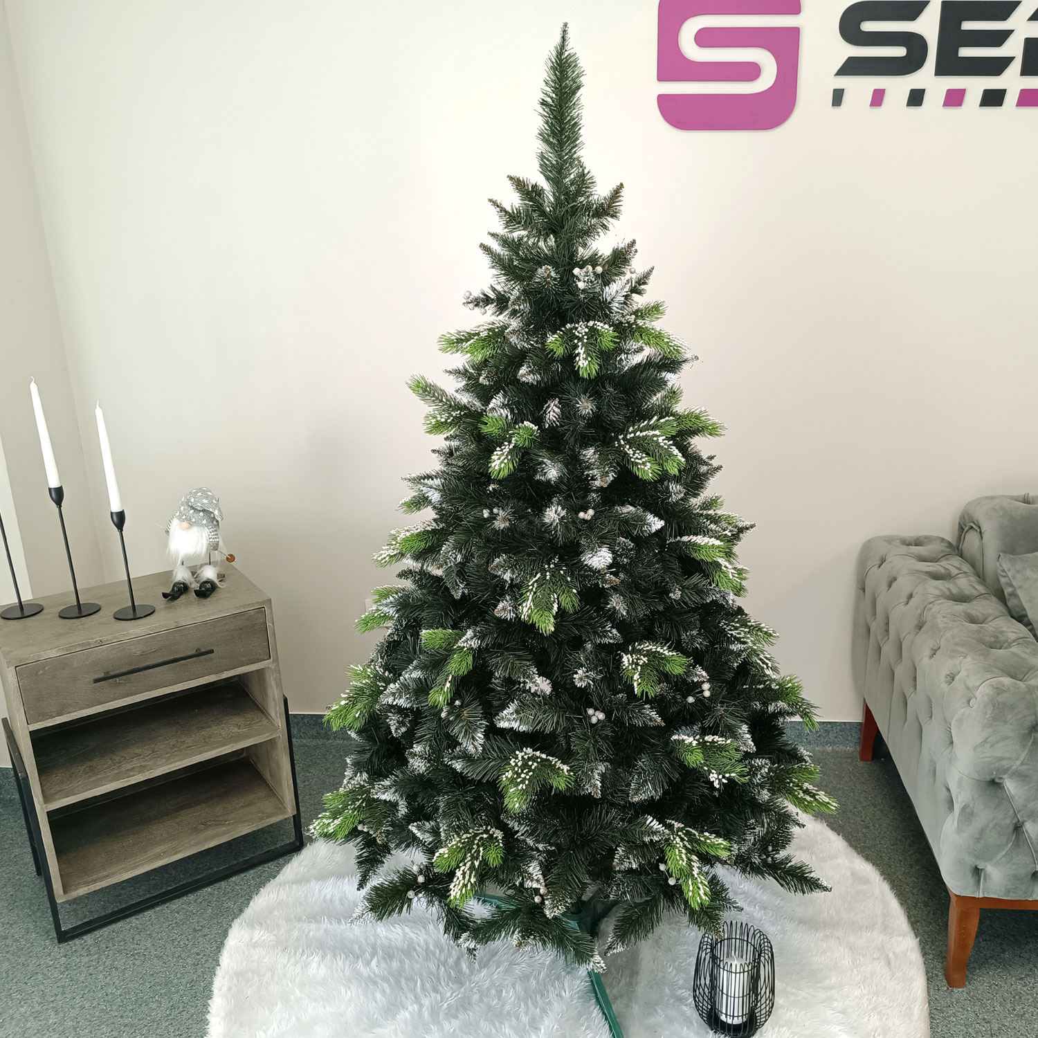 Brad artificial Christmas Deluxe, Diamant, 2D+3D, 180cm