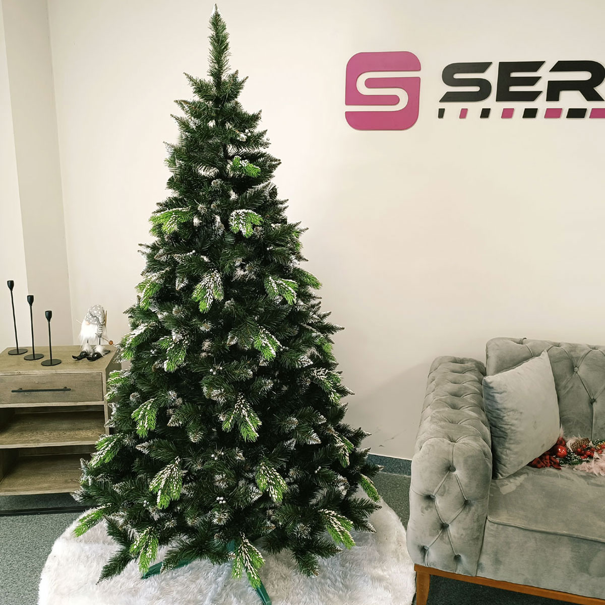 Brad artificial Christmas Deluxe, Diamant, 2D+3D, 200cm
